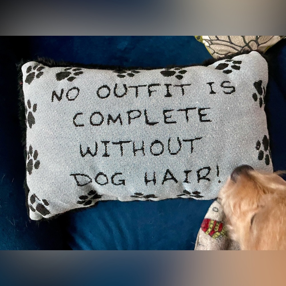 "No Outfit is Complete without Dog Hair" Throw  Pillow